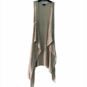 Rue 21 Long Flowy Asymmetrical Hem Cardigan Tank Patterned Knit Style E6